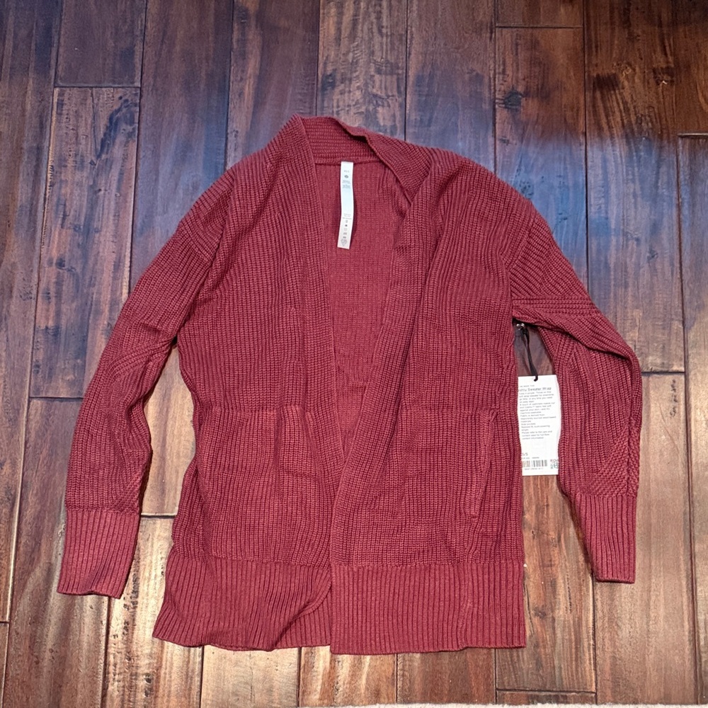 Lululemon Athletica Burgundy Ribbed Cardigan